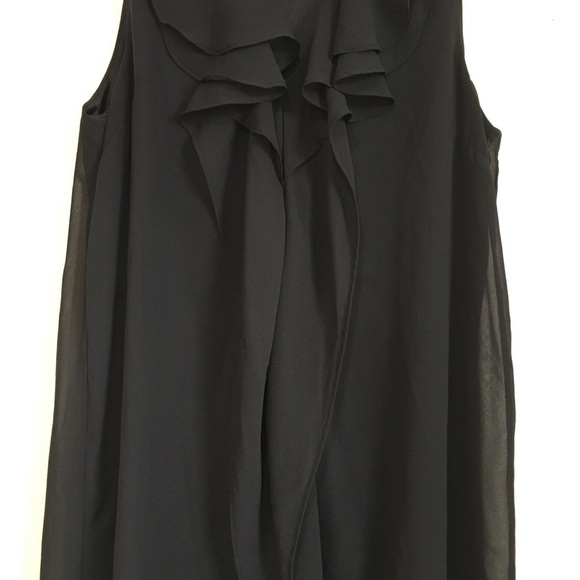 BCBG MAXAZRIA Ashley Ruffle Front V-neck sleeveless Chiffon Pull On Mini Dress - Picture 7 of 16
